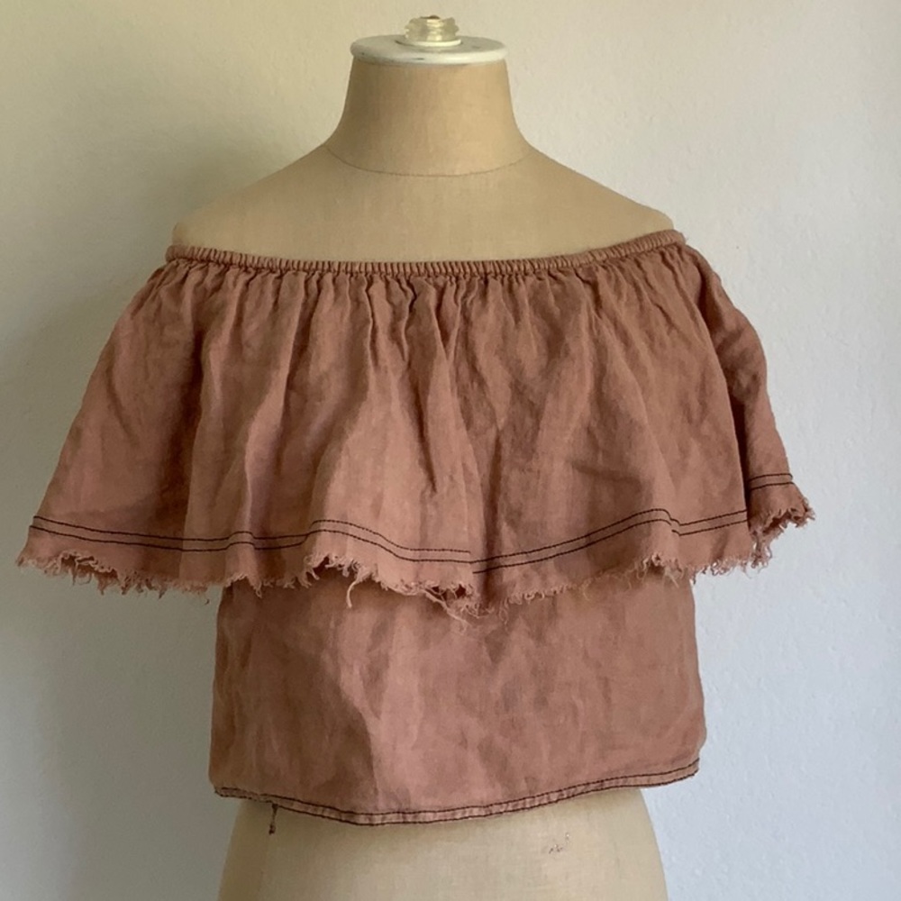 NWT Zara off the shoulder linen top